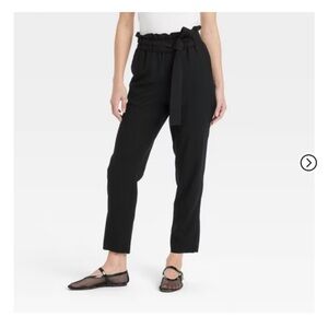 Simplee - Women's Super-High Rise Tapered Ankle Pull-On Paperbag Pants